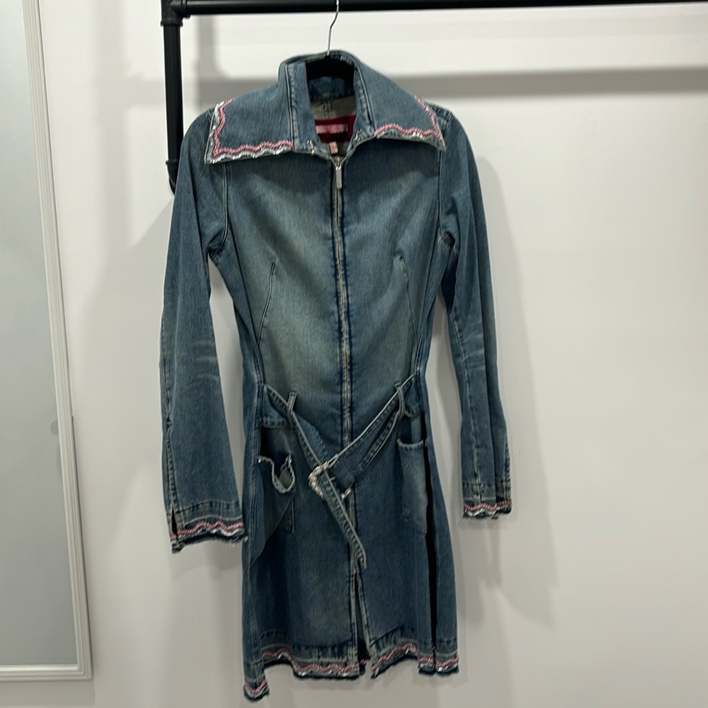 Voyage Passion Denim Dress with pink sequin’s- 10  from my moms closet -  1990s
